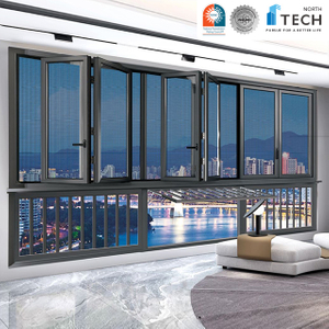 Energetski učinkovit aluminijski dvostruki sklopivi stakleni prozor za moderne prostore
