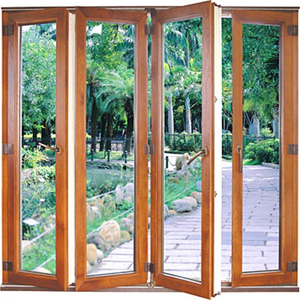Luxuria Design High Quality Single Double Exterior Security Aluminium Clad Wood Bifold Door Price