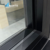 Inward-tilting windows in office buildings