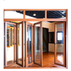 Luxury Design High Quality Single Double Exterior Security Aluminum Clad Wood Bifold Door Price