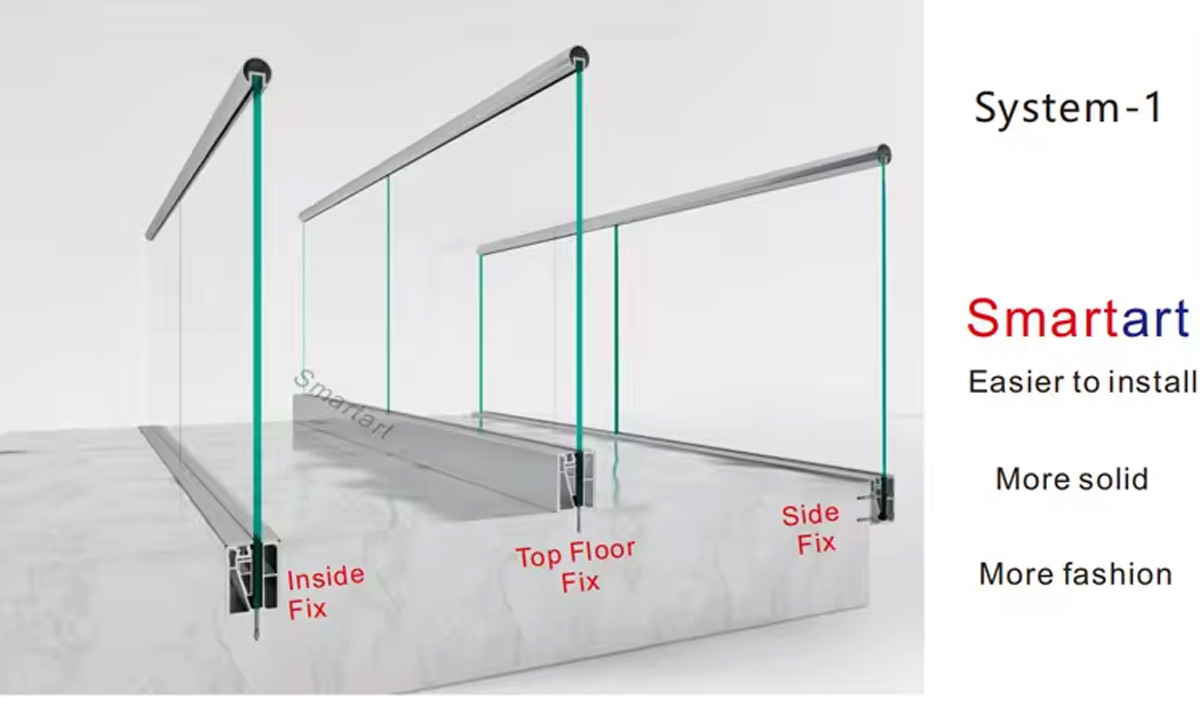 Northtech custom size and glass configuration LED glass railing for ...