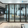North tech aluminum alloy folding doors with adjustable number of insulated/non-insulated door panels