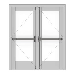 Puerta de escape de vidrio de aluminio de emergencia comercial estándar de EE. UU.